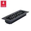 Manor House - Grilles de ventilation au revêtement en poudre noir, paquet de 4