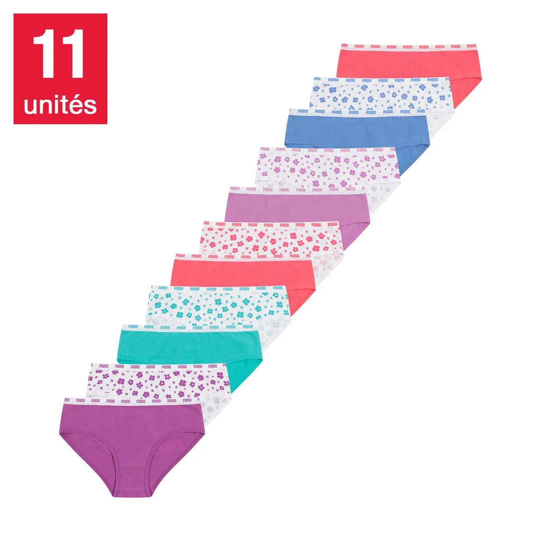 Puma - Culottes bikini pour fille, paquet de 11