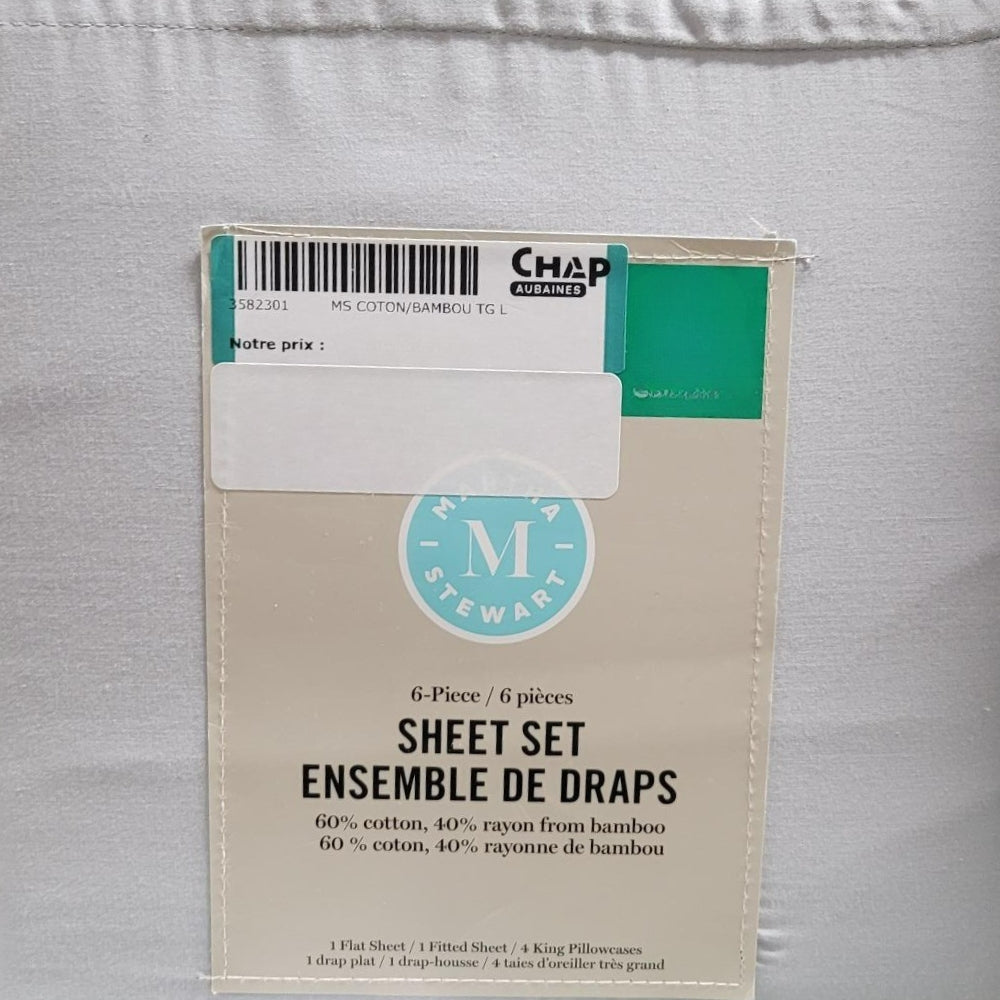 Martha Stewart - Ensemble de drap 6 pièces