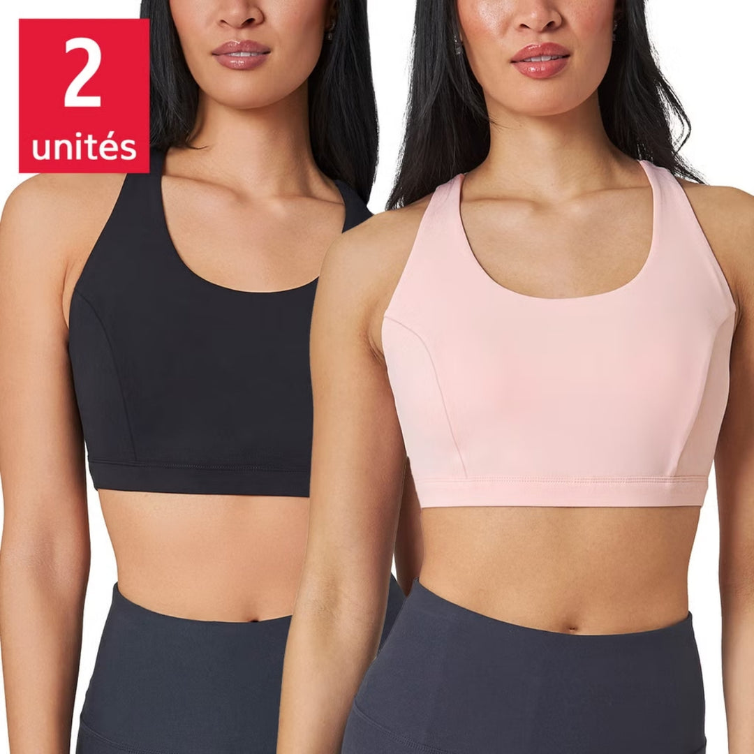 Mondetta - Soutien-gorge de sport à dos en maille, paquet de 2