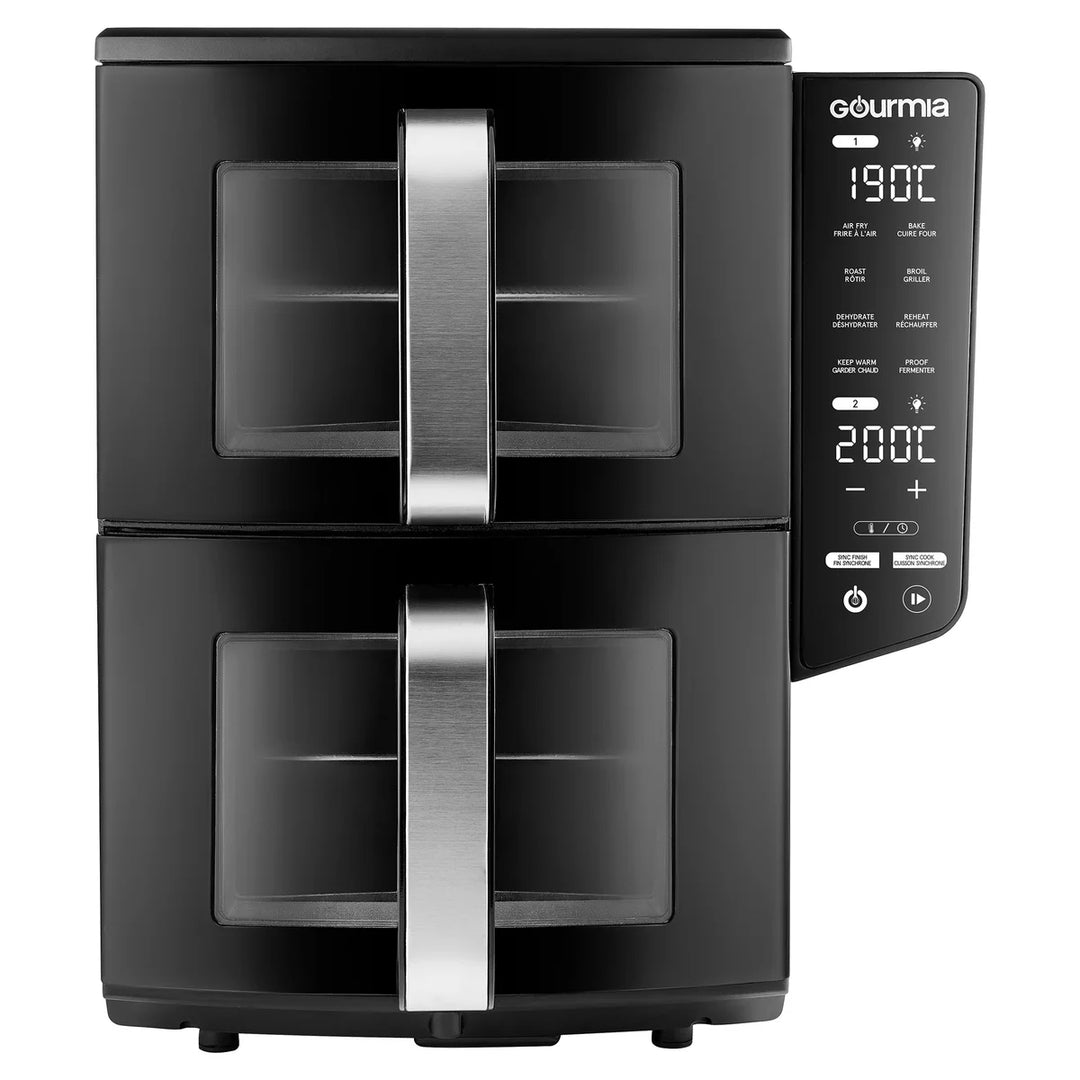 Gourmia - Friteuse à air 4 plats à double panier, 10.4 L