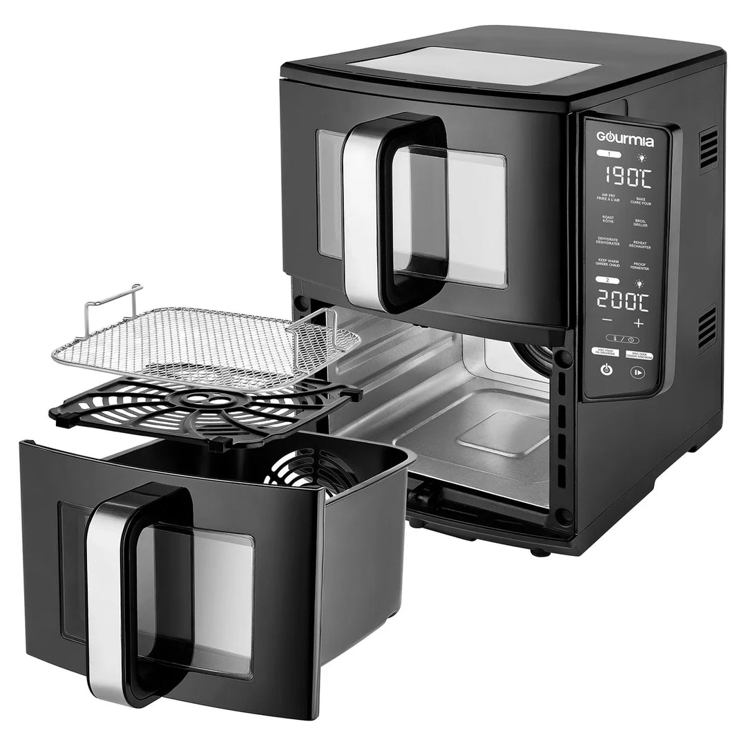 Gourmia - Friteuse à air 4 plats à double panier, 10.4 L