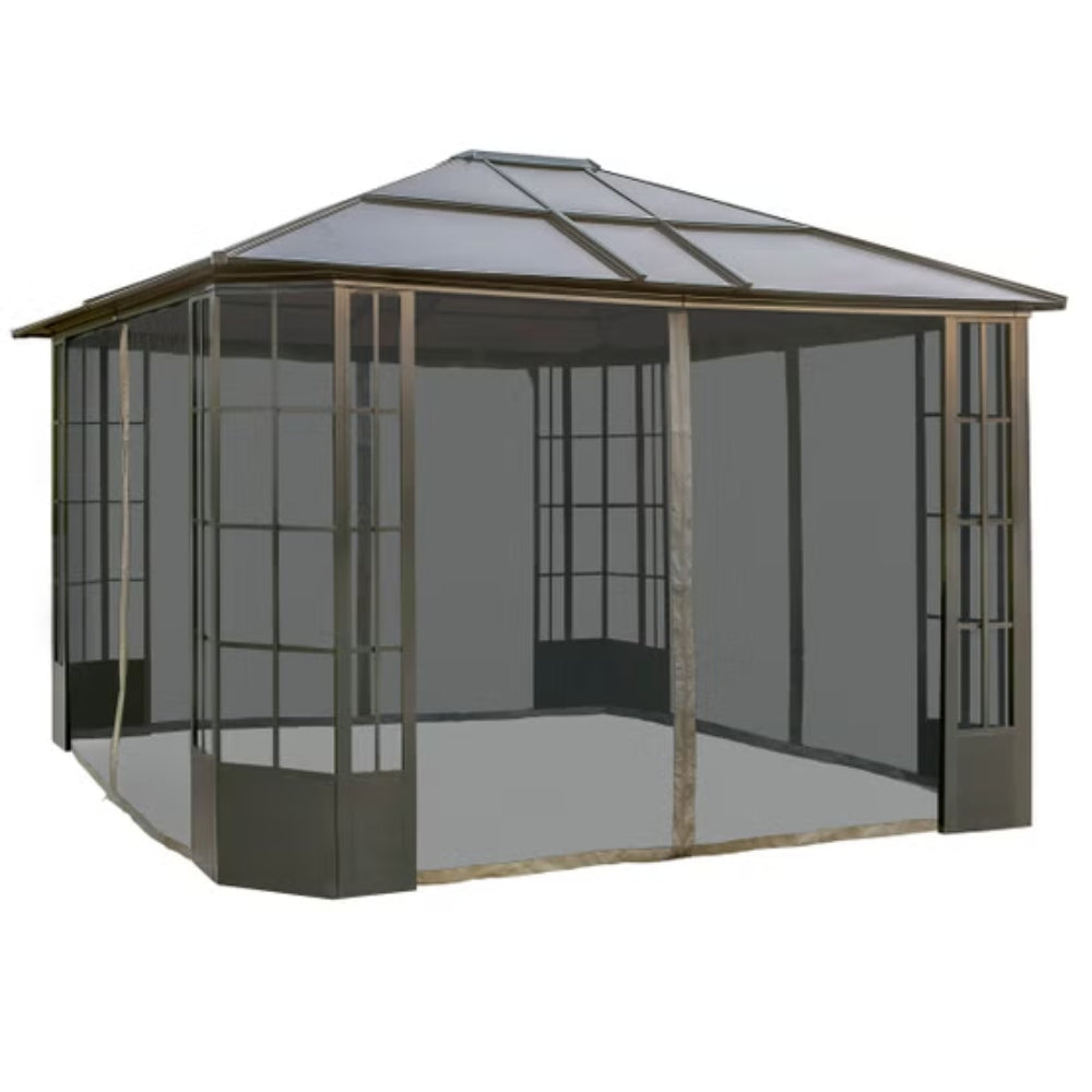 Sojag - Gazébo PC 8mm avec moustiquaire en nylon Savino 12X14 pi