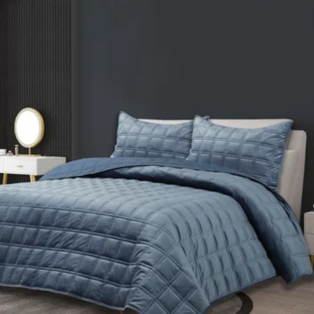 Revolution Home Decor - Ensemble couvre-lit 3 pièces en velours matelassé