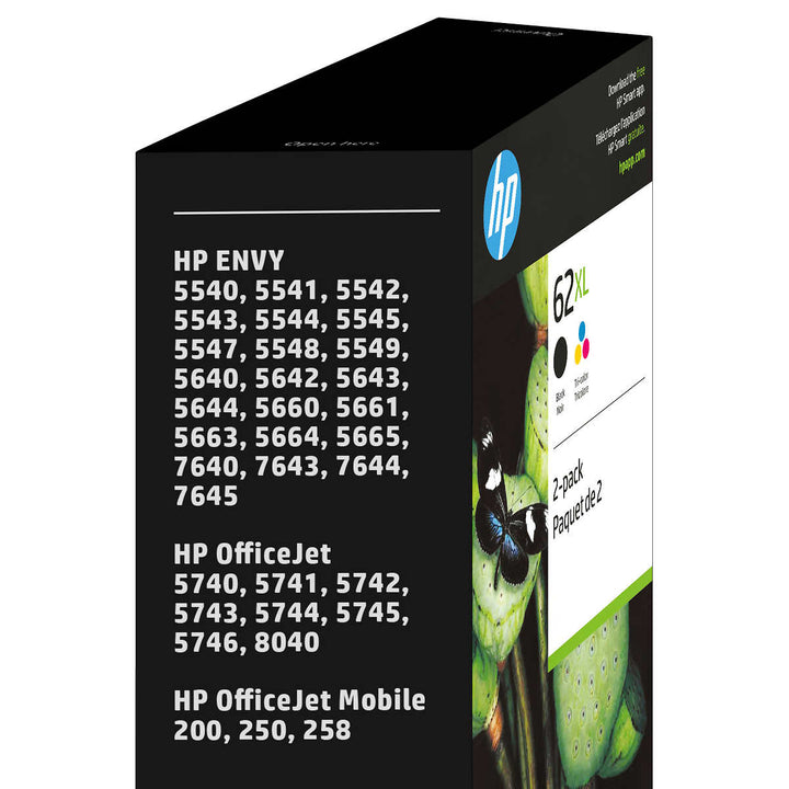 HP 62XL (F6U02BN) High Yield Ink Cartridge - Black/Tricolor