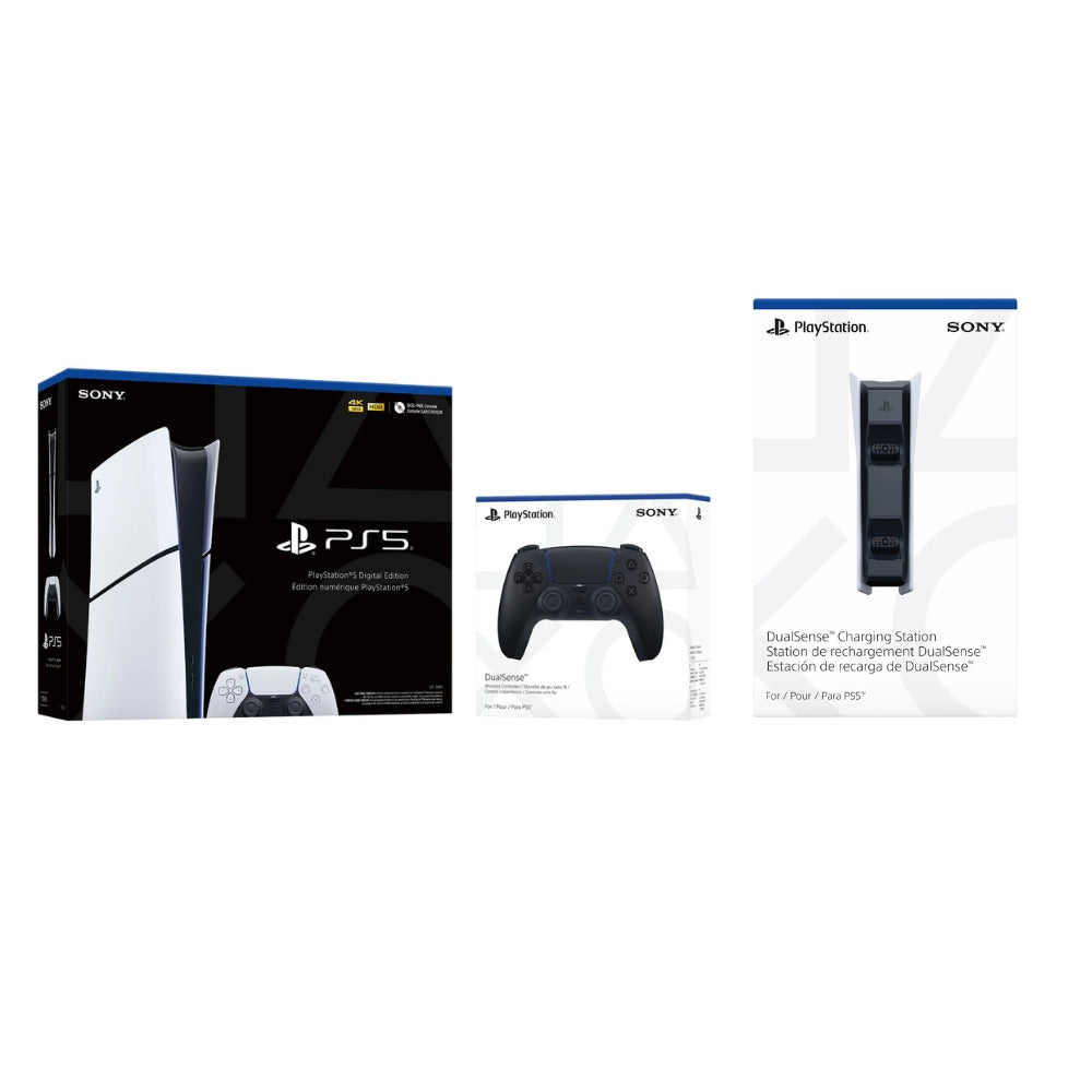 PlayStation 5 – Ensemble Console mince édition numérique / Rechargement DualSense