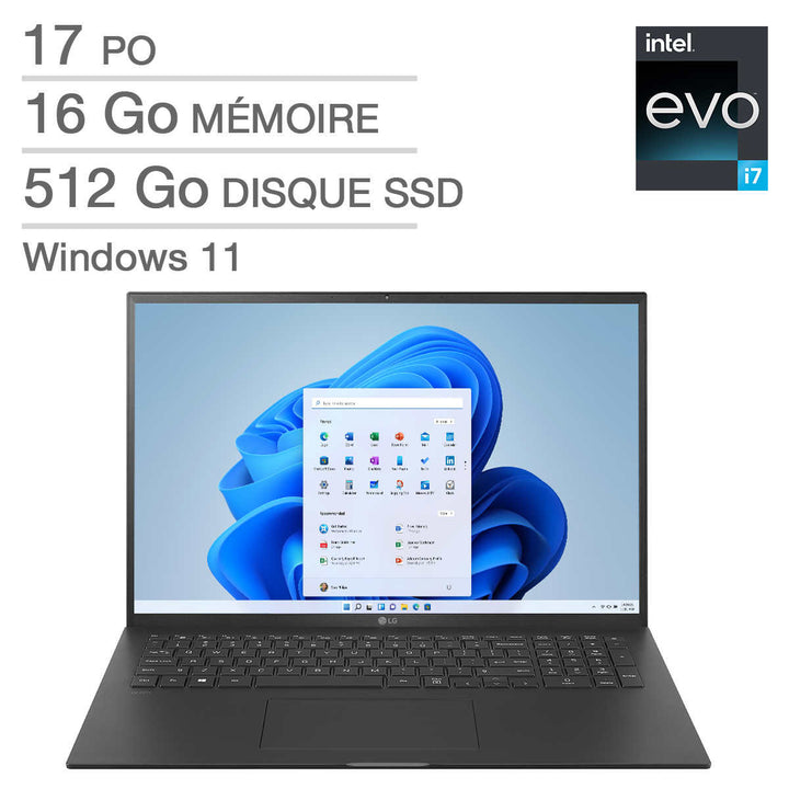 LG - Intel Evo LG gram 17 Laptop 17ZB90R-K.AA75A9, i7-1360P