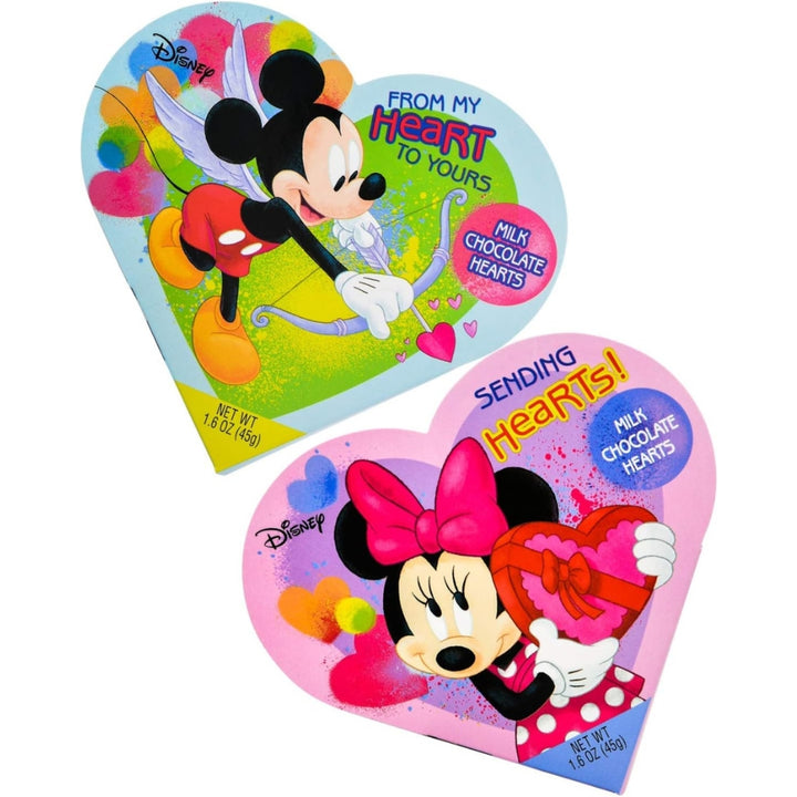 Disney - Boite Mickey et Minnie en forme de cœur au chocolat au lait