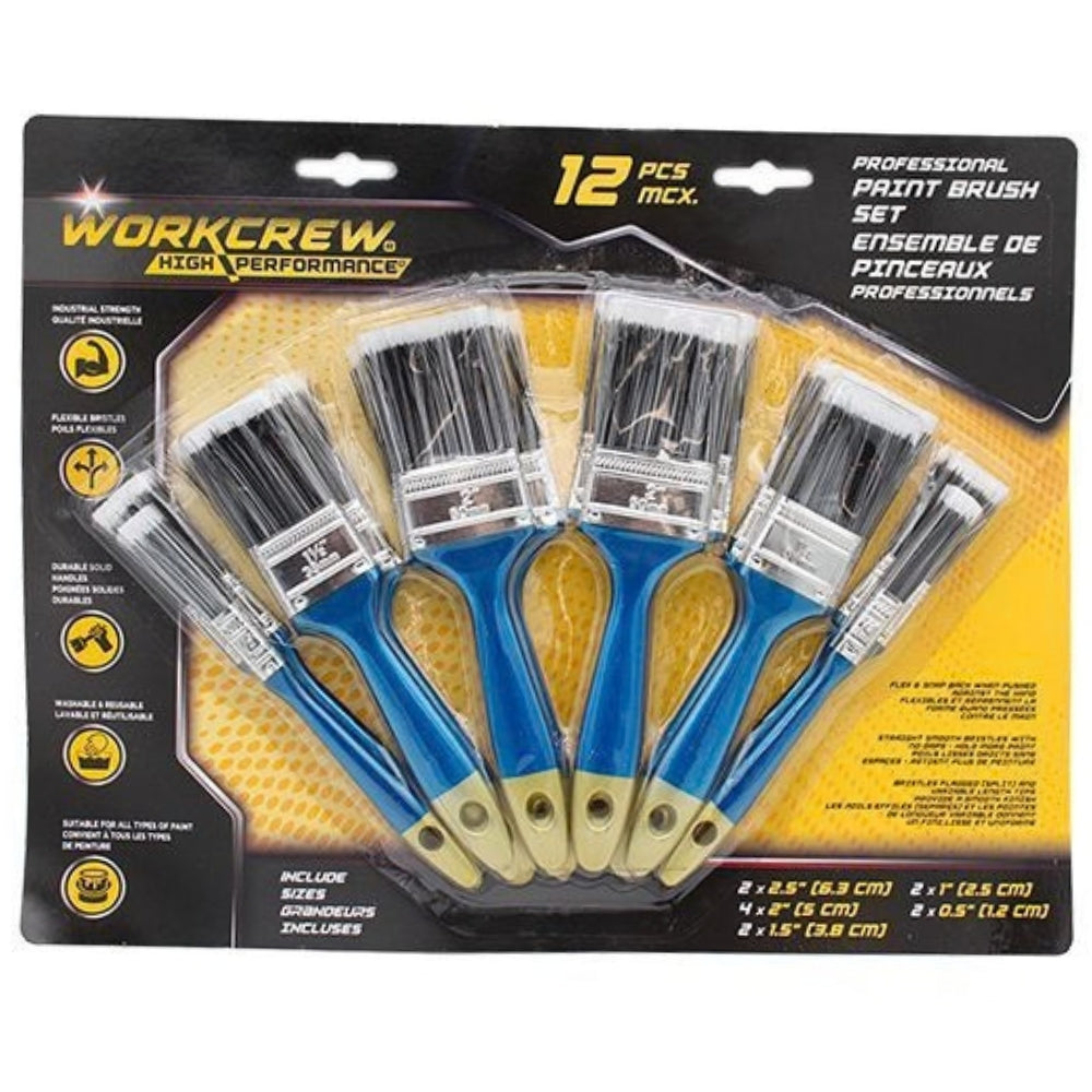 WorkCrew - Professional Brush Set, 12 pieces