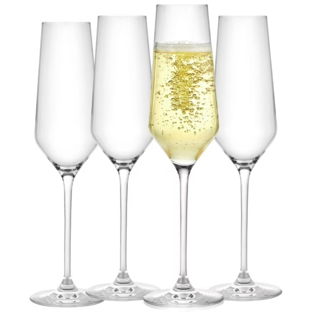JoyJolt - Layla Crystal Champagne Glasses, Pack of 4