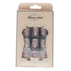 Press-On - White Flake Rounded Square Flower Nail, 24 Pieces