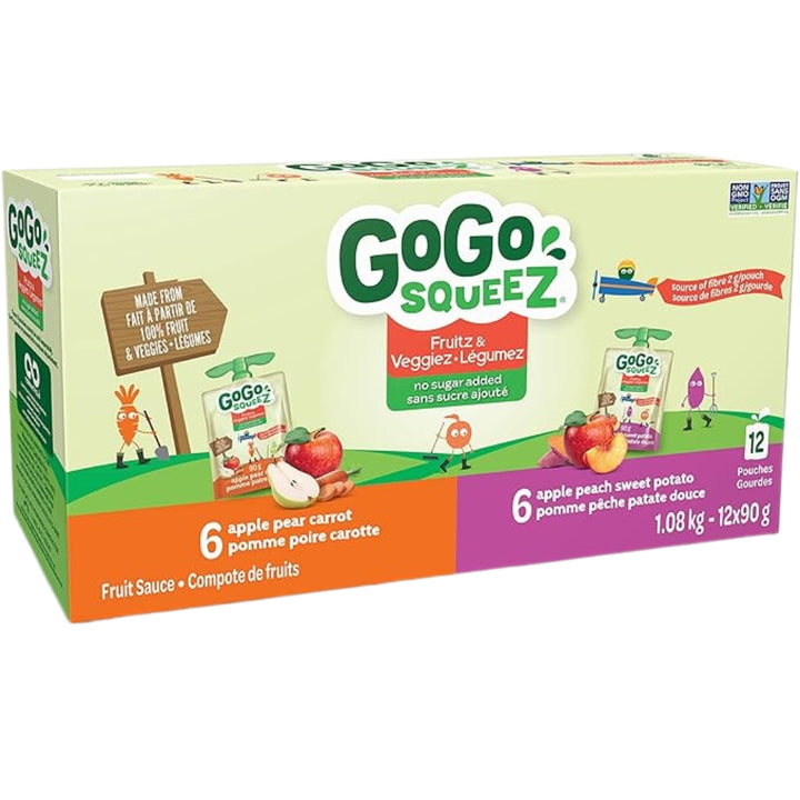 GoGo squeeZ - Assotiemnts de compotes, 12 sachets de 90 g