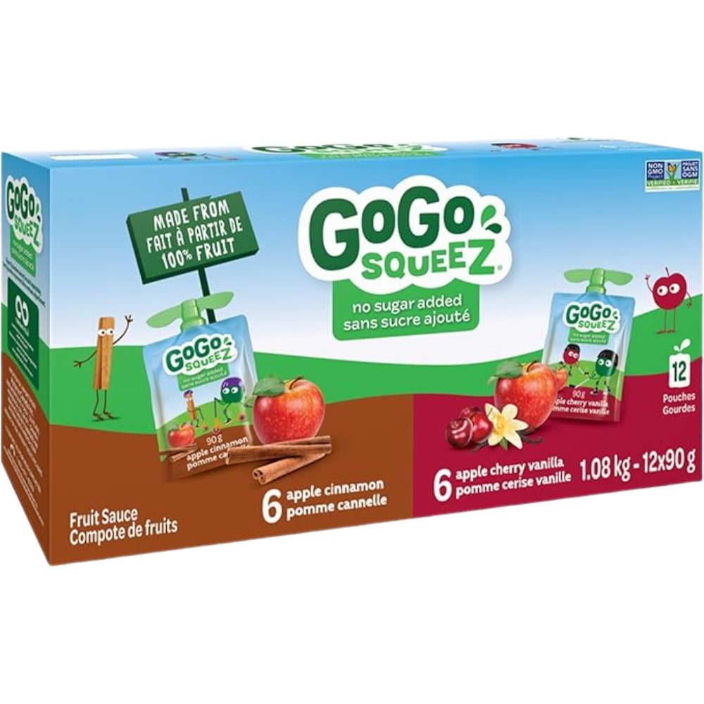 GoGo squeeZ - Assotiemnts de compotes, 12 sachets de 90 g
