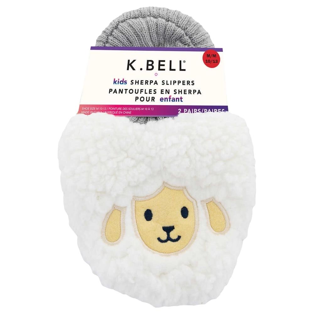 K.Bell - Pantoufles en sherpa, paquet de 2