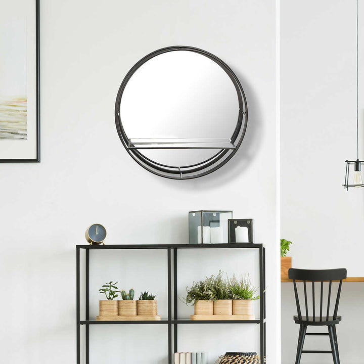 Appollo Munro - Miroir moderne rond en métal de 48,3 cm (19 po), Beatrice