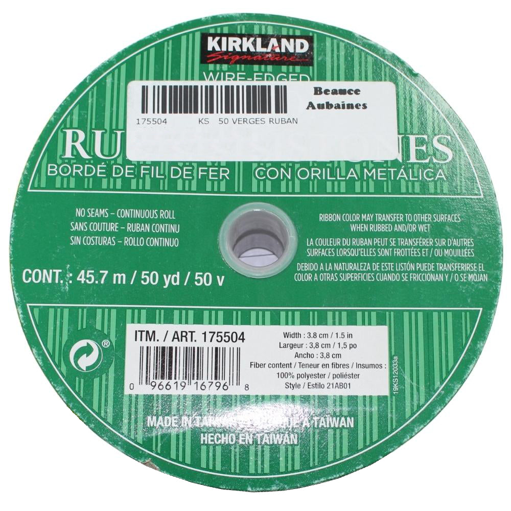 Kirkland Signature - Ruban de Noël bordé de fil de fer