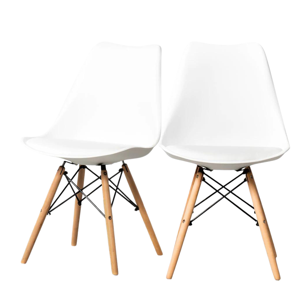 Bayside Furnishings - Ensemble de 2 chaises d'appoint capitonnées en cuir Eiffel