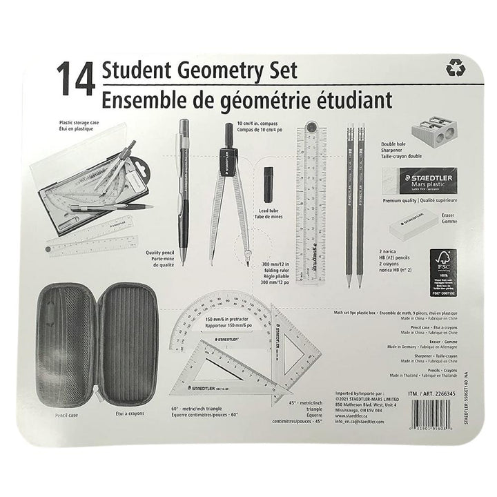 Staedtler - Ensemble 14 pièces pour géométrie