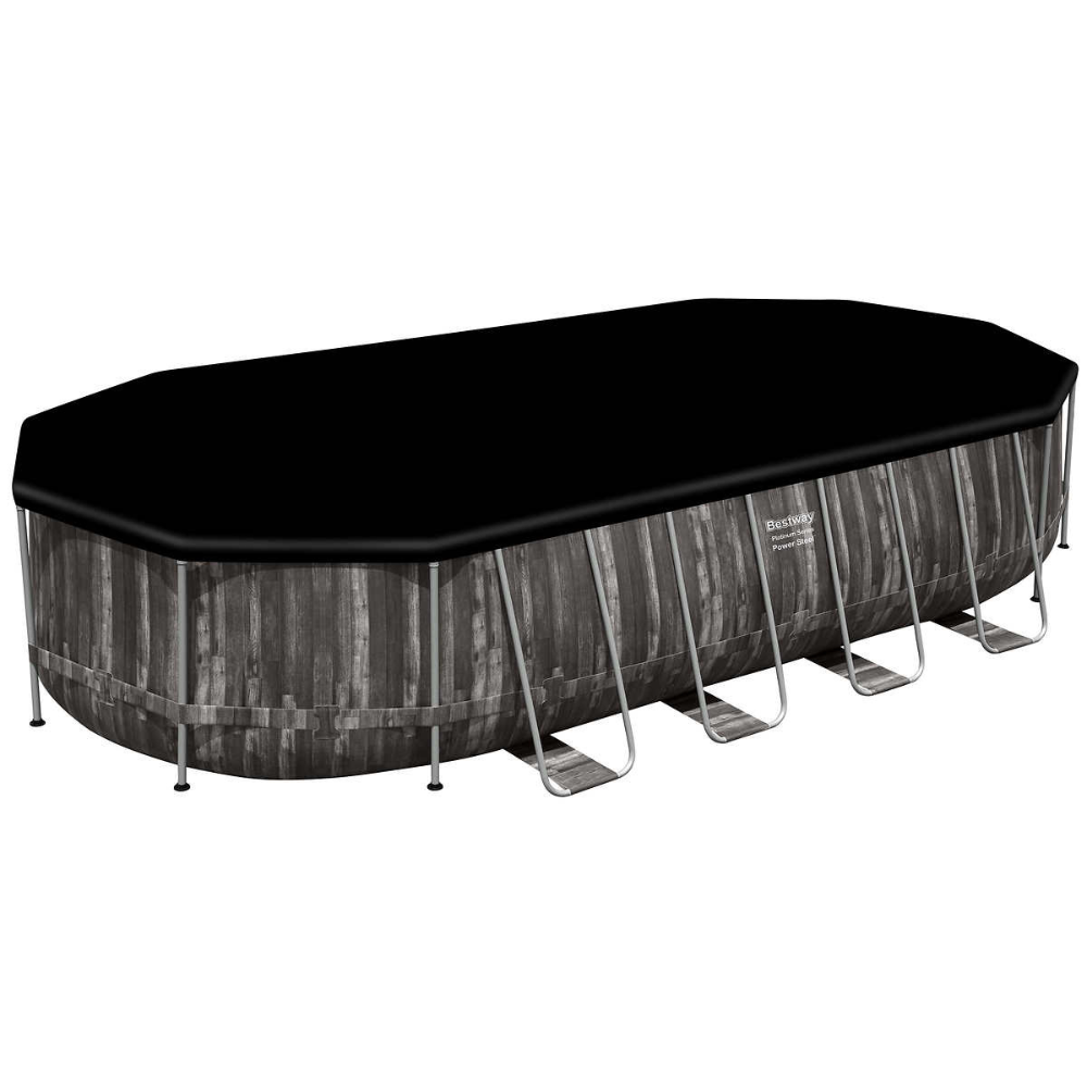 Bestway - Piscine hors terre Power Steel ovale + chauffe-eau solaire 22'