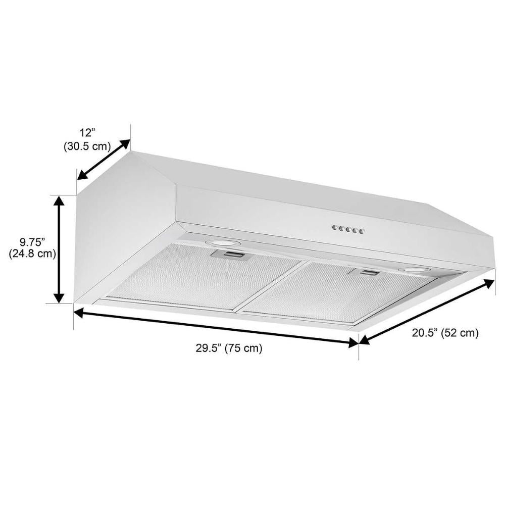 Ancona - Hotte de cuisine encastrable sous armoire de  30 po